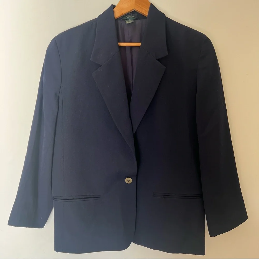 J. Crew Navy Wool Blazer Women’s Size 6